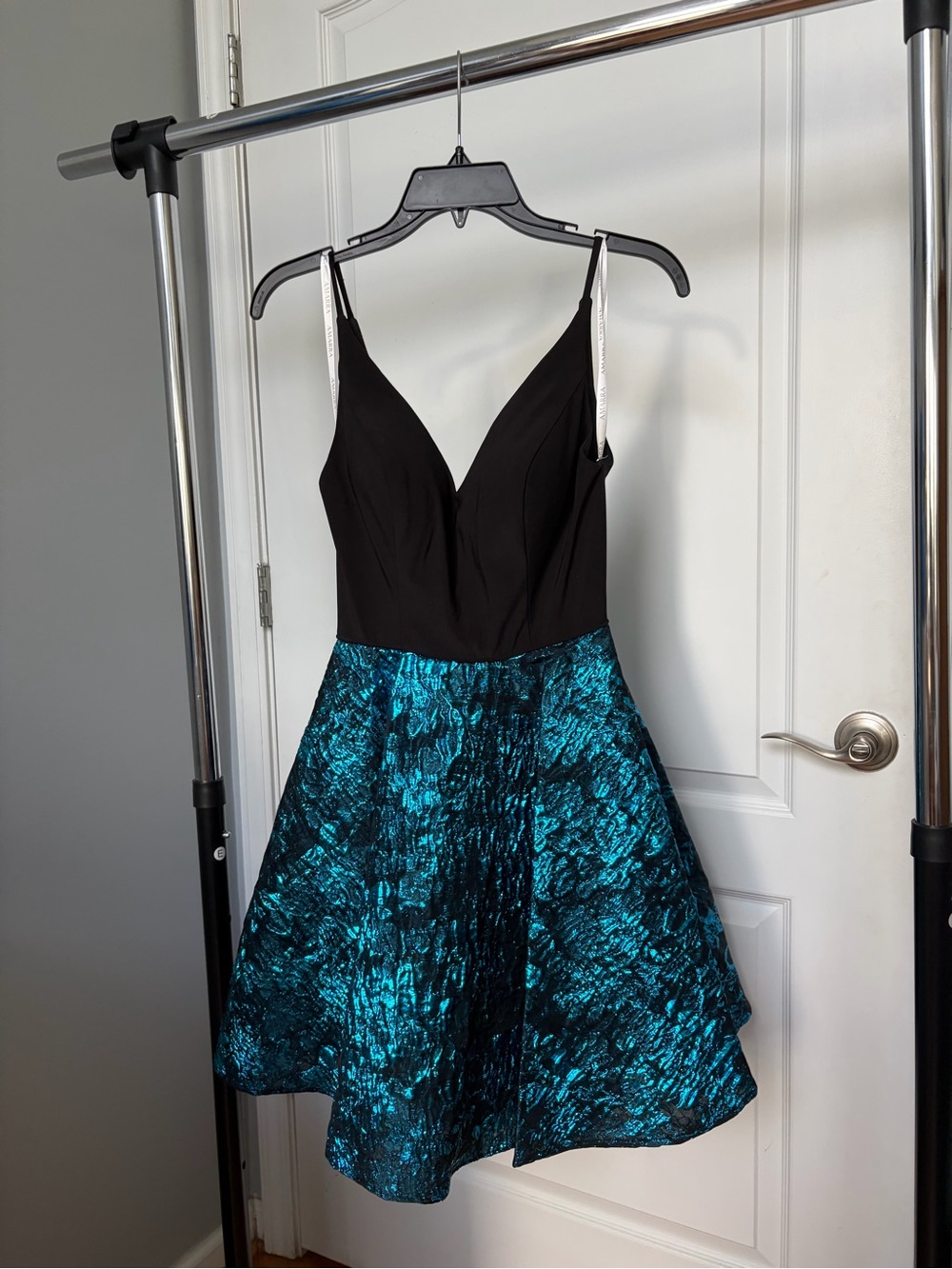 Black and Teal Amarra Cocktail Dress